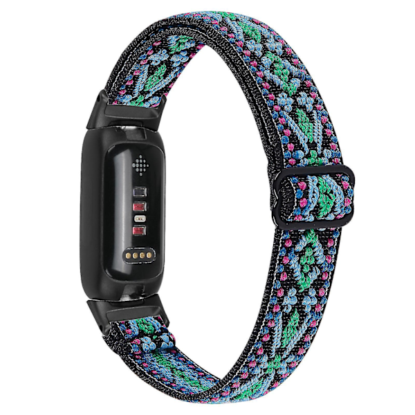 Fitbit Inspire 3 Nylon Elastisk Flätad Solo Loop Sport Klockarmband Svart - 419