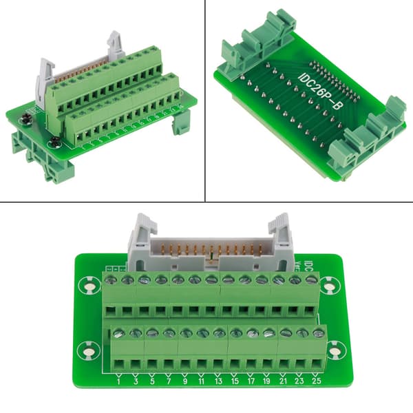 IDC26P DIN-skinne 26-bens 5 mm monteret interface-modul hanstik Breakout Board
