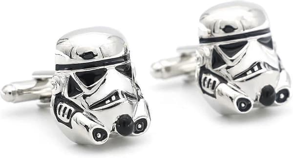 Star Wars Stormtrooper Herre Nyhed Sølv Zinklegering Manchetknapper + Gavepose_xush
