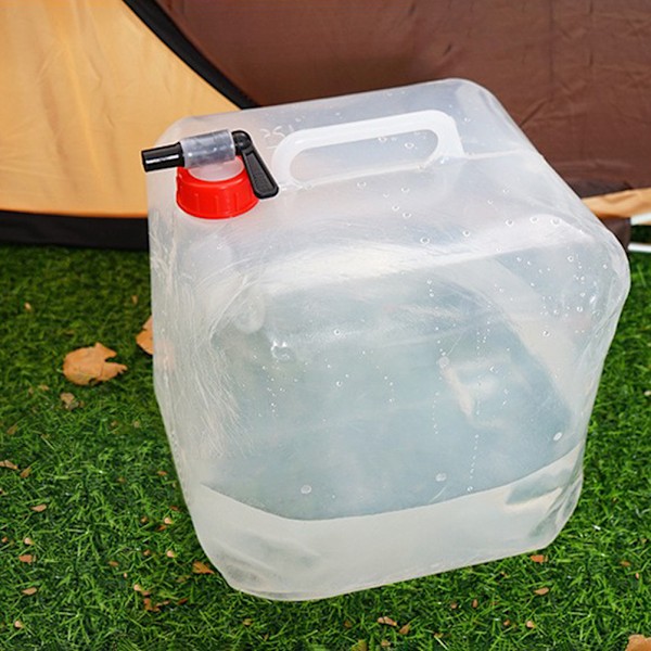 15 Liters Vikbar Vattenbehållare med Kran Camping Vattenförvaring Bärbar Kanister Vikbar Bärbar Vattenflaska för Utomhus Vandring Nödsituation