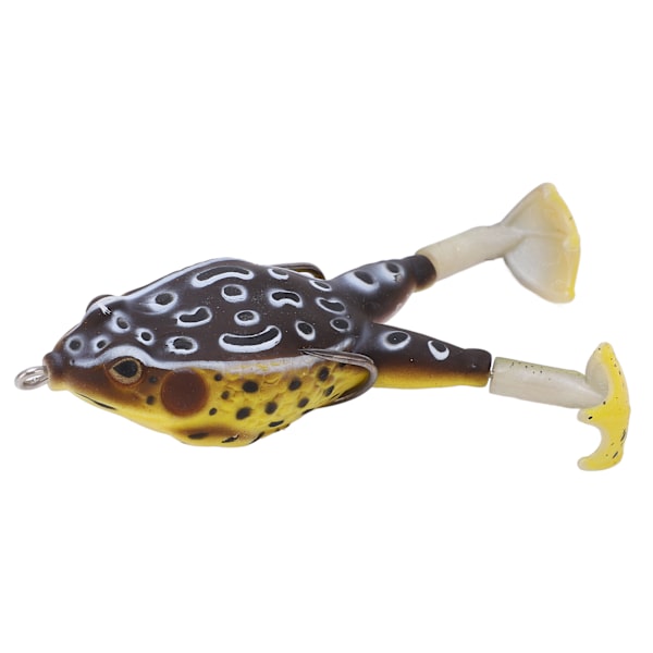 Froske-agn Blødt Silikon Kunstigt Thunder Frog Agn Fiske-agn med Dobbelt Propellerfødder Sort Gul