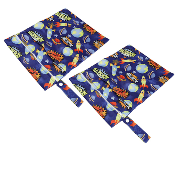 Vattentät våtväska Tvättbar förvaringstryckt Fashionabla dragkedjor med dubbla fickor Wet Dry Bag 11 X 15,7 tum