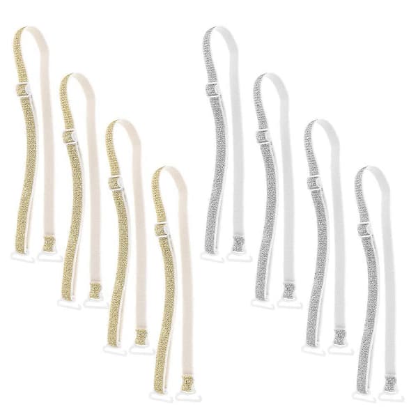 【NX】Elastiske justerbare bh-stropper Skridsikre stroppeklemmer 4 par