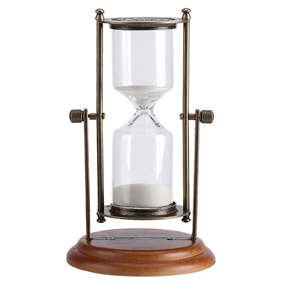 15 minuter Metall Roterande Sand Glas Timer Klocka Timglas Bord Prydnad Heminredning Present
