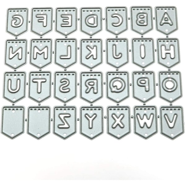 Metalskærematricer med 26 bogstaver til scrapbog, kortfremstilling