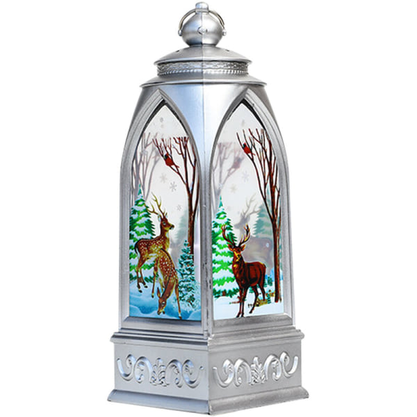 Elk Style-Sølv (Large) Julepynt LED-belysning Guldbue Lantern Night Light