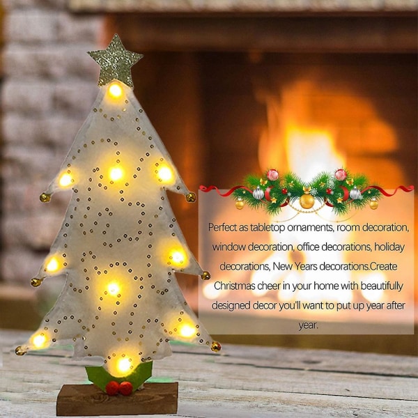 Bordplate Led juletrær, stasjonær lysende juletre, gave til barn