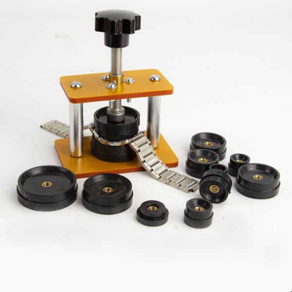 Klocka Press Ställ tillbaka Case Closer Replacement Repair Tool Kit Stämplingsmaskin med 12 stansar modell 1