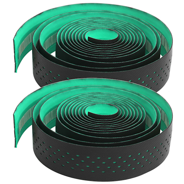 Stansestil 1-par landeveissykkelstyretape NonSlip sykkelhåndtaksbelte (svart grønt)
