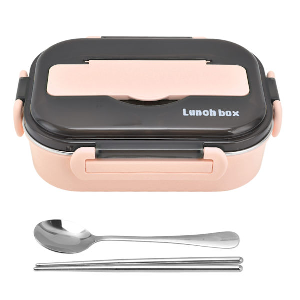 Lounasrasia 1000ml Kaksi lokeroa Turvallinen Kestävä Hyvä tiivistysominaisuus Kannettava Bento Box Pink