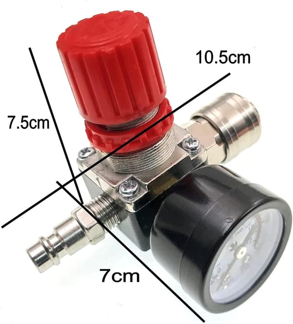 1/4\" trykregulator til luftkompressor, 1/4\" pneumatisk trykregulator, trykreguleringsventil med 140 psi (12 bar) tilslutning