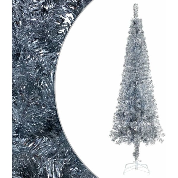 Smalt Sølv juletræ 180 cm