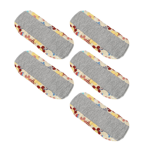 5 stk Vaskbare feminine puter Vanntett Absorberende Gjenbrukbar ren bomull Pustende menstruasjonsbind S MSH0024