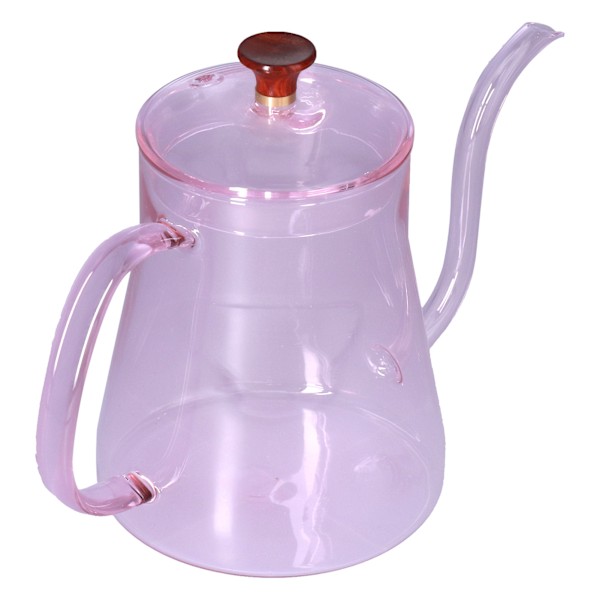 Kaffekande Glaskande 600ml Kaffe Drypkande Lang Tud Varmvandskande til Hjem KitchenPink