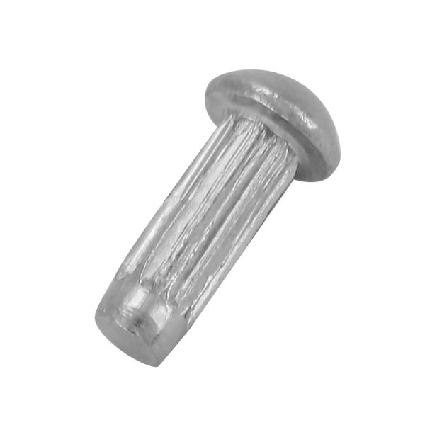 100 stk M2 rustfritt stål med rund hode, rillet skaft, massive niter, sortimentsett (M2*6)