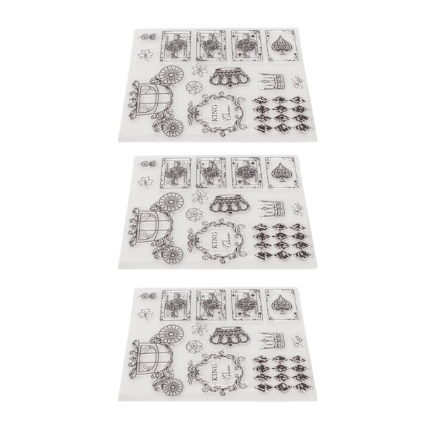 3 stk. klare stempler DIY Interessant Holdbar Gjenbrukbar TPR Materiale Transparent Utseende Preging Scrapbooking Verktøy