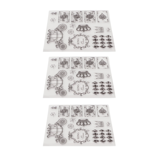 3 stk klare stempler DIY Interessant Slitesterk Gjenbrukbar TPR Material Transparent utseende Prege Scrapbooking Verktøy