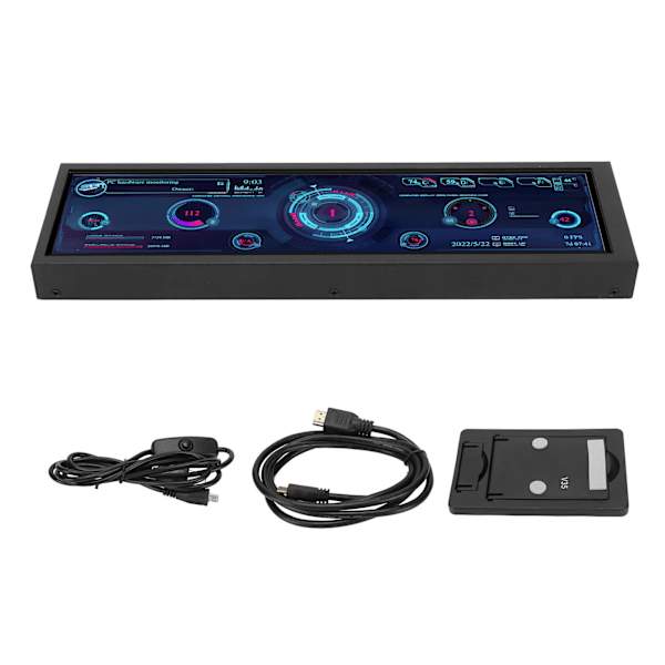 8,8 tommers IPS-skjerm 1920x480 CPU GPU SSD Data Temperatur Monitor Chassis Sub Screen for Windows