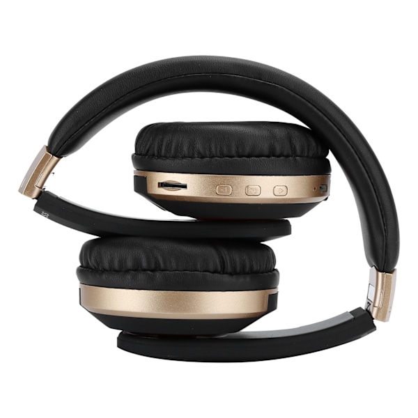 Sammenleggbart Bluetooth Headset Trådløse Over Øret Stereo Headset med Mikrofon Gaming Hodetelefon Gull