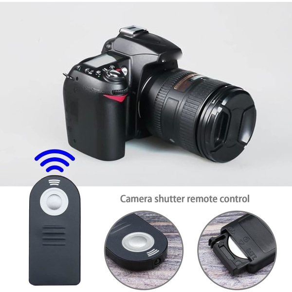 2 kpl Langattomat infrapunakaukosäätimet Laukaisimen vaihto Yhteensopiva Nikon D40 D80 D70 D70s D50 D60 D90 kameran lisävarusteiden kanssa 60x28mm