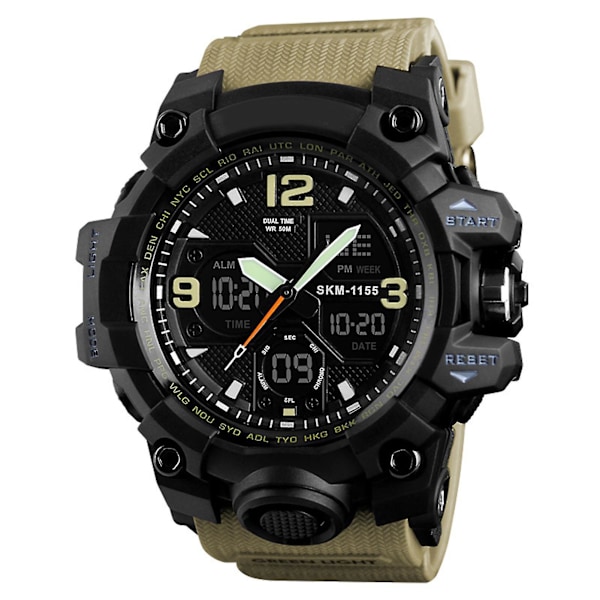 Luminous Digital Fashion Watch for Boys - Khaki