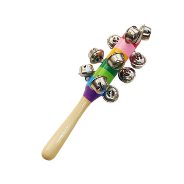 Jingle Bell -tikku Puinen Kello Sleigh Bell Stick Kahva Bell Stick Lapsille Vauvoille Päiväkoti Musiikki Leikkikalut