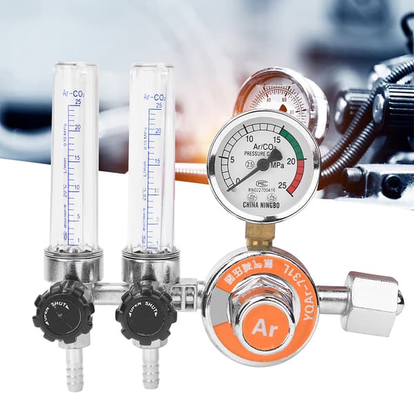 【NX】Argon tryckregulator zinklegering dubbelrör invändig gänga G5/8in svetsutrustning