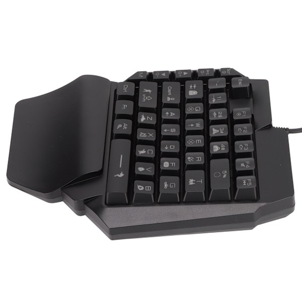 Enhandsspeltangentbord 39 nycklar Lysande ergonomisk design Anti-halk Vattentätt mekaniskt USB-tangentbord