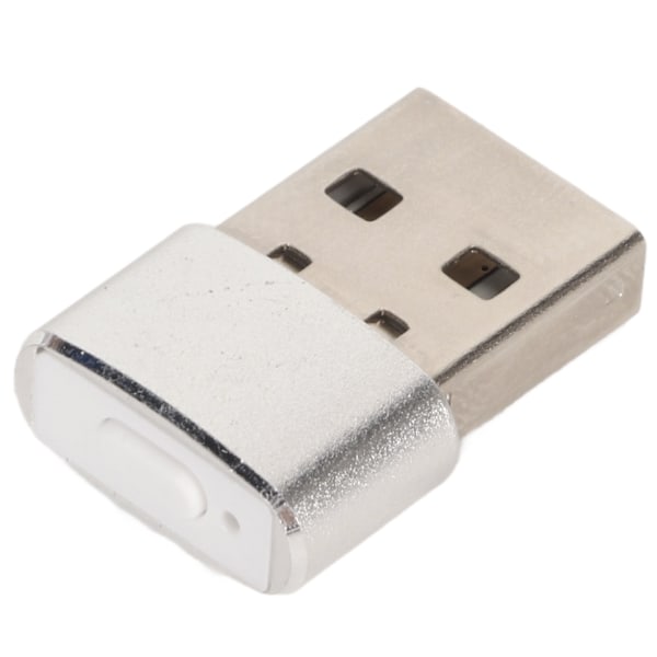 Mouse Jiggler 2 lägen Håll skärmen aktiv Switch-knapp Plug and Play Mini Mouse Shaker för spelmötespresentation Silverfärg