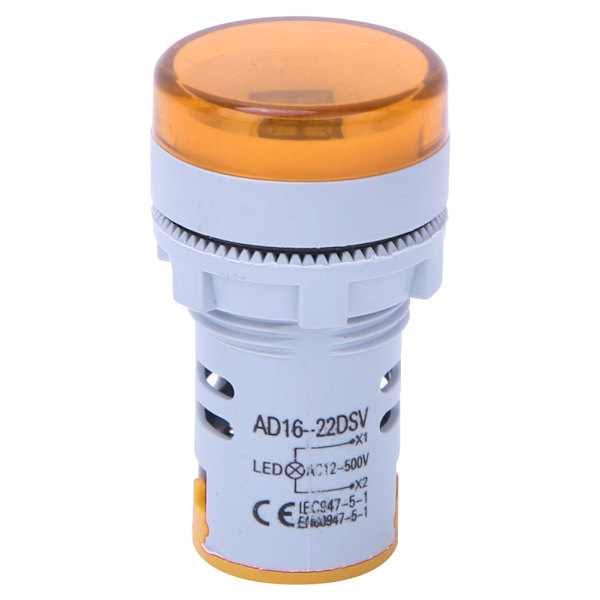 AD16-22DS LED-indikatorlampe Digitalt display Voltmeter AC 60V-500V Spændingsmåler Gul
