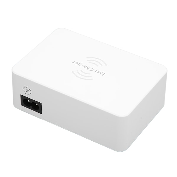 WLX-818F trådløs smart USB-displaylader 6 porter 50W hurtiglader med LED-skjerm Multifunksjonelt ladepunkt (UK-kontakt)