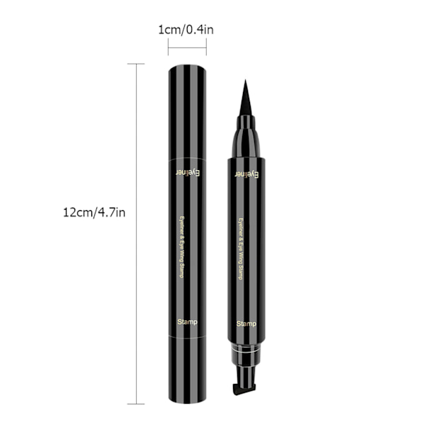 Siipimäinen Eyeliner-leima Kaksoispäinen Nestemäinen Silmänympärysväri Kynä Vedenkestävä Tahraton Pitkäkestoinen Eyeliner Vamp-tyyli Työkalu Siipien tai Kissansilmän Luomiseen