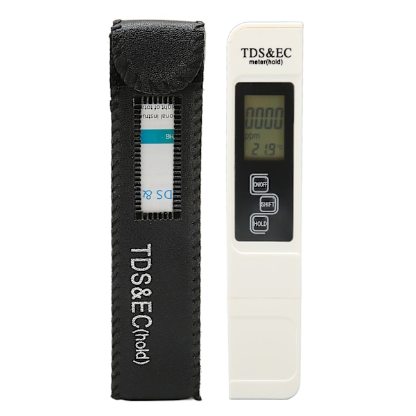 Vattentestare 3 Knappar 3 i 1 Vit Horisontell Display Bakgrundsbelysning Funktion Portabel EC Termometer för Vattenbruk
