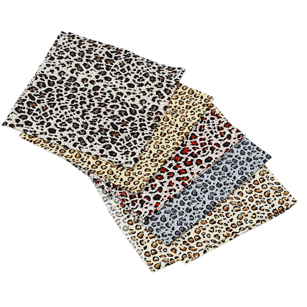 5 st Leopardtryck tyg sylakan 5 färger Luktfritt mjukt leopardtryck Quiltat Patch Tyg