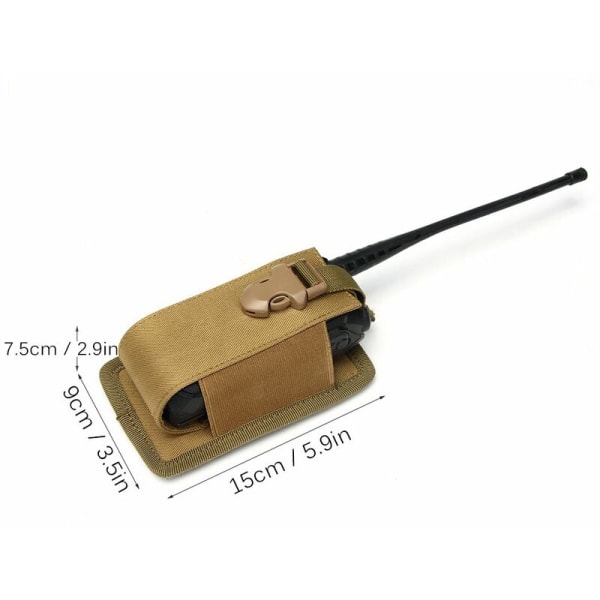 Bärbar intercom-påsehållare Multifunktionsradiotelefonhölster Radio Molle-påsehållare, modell: svart