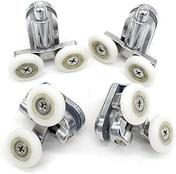 Chrome Shower Door Wheels - 2X Top and 2X Bottom - Fits