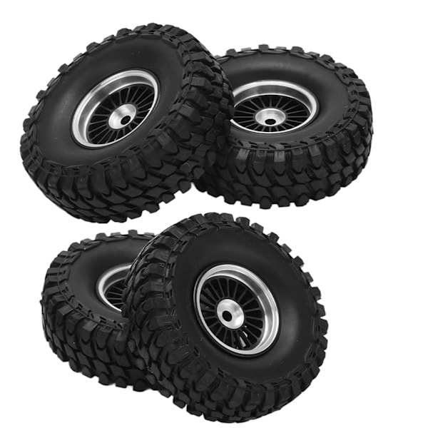 4 stk RC bilhjul dekksett 55 mm aluminium for- og bakhjul for AXIAL SCX24 1/24 RC bilbånd svart
