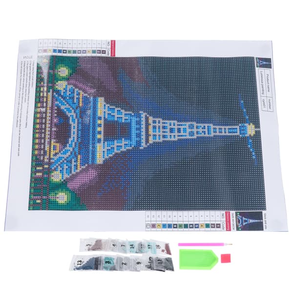 Lysende diamantmaling DIY TowerPattern Diamond Art Kit Håndverk Kompatibel med hjemmeveggdekorasjon