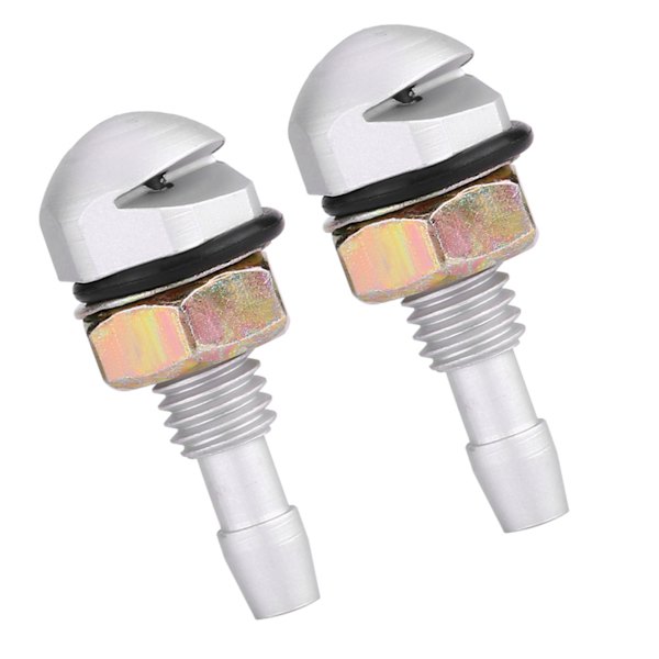 2st Universal Aluminiumlegering Bil Auto Front Vindruta Spruta Spolarmunstycke Silver