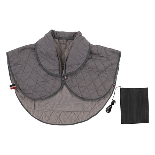 Skuldervarmepute Kaldsikker polyesterfiber USB-strømforsyning Unisex elektrisk oppvarmet sjal for vintergrå