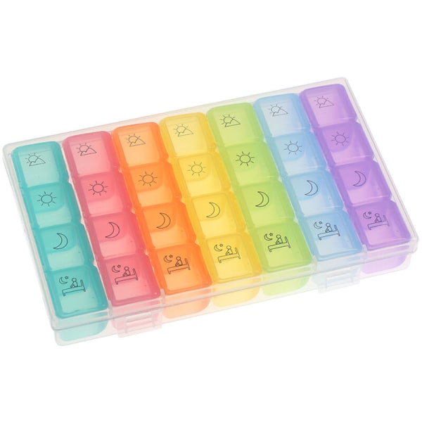 7 färger 28 medicinlåda Bärbar medicinlåda Tillbehör Förvaringslåda (medium) SYC-2333-2
