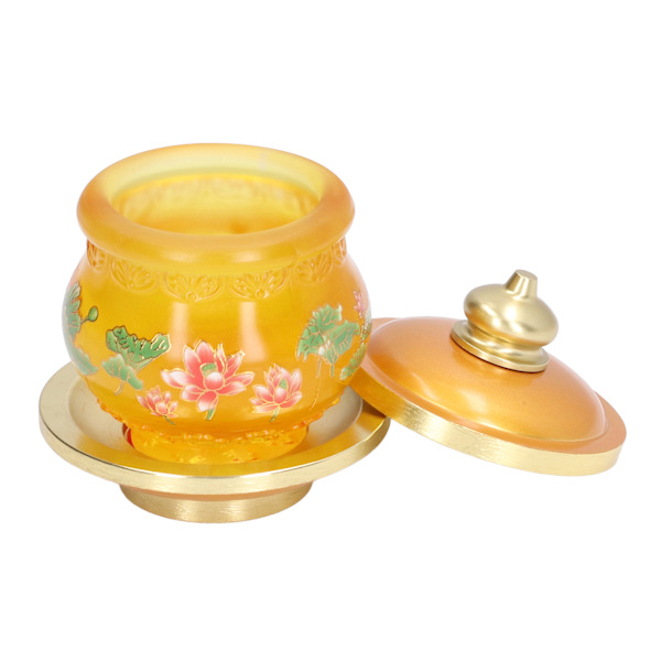 Buddhism Water Supply Cup Hem Buddha Worship Family Tribute Heliga Förnödenheter Färgad Glasyr Liten