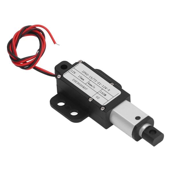 Elektrisk mikrolineær aktuator 150N Aluminiumlegering 15mm Slag Mini Bevægelsesaktuator til industri 12V IP60YR