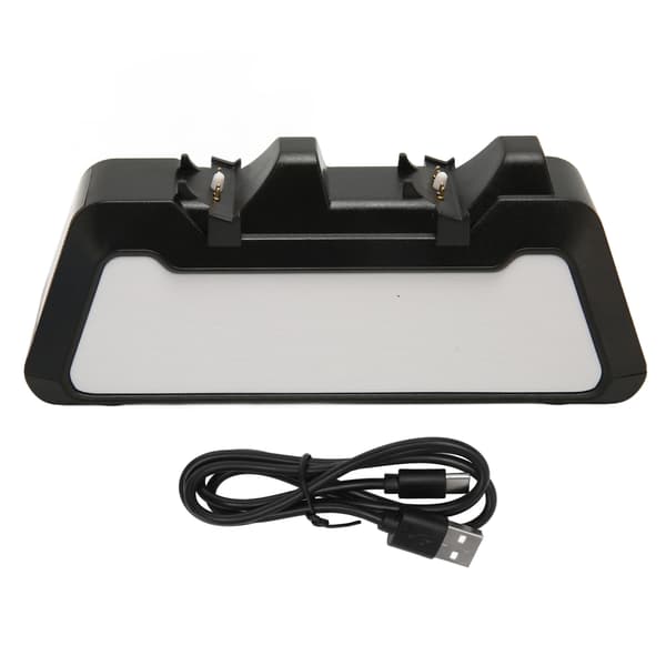 för PS5 Controller Laddstation Docka Snabbladdning Dubbel Controller Laddställ med Laddningsindikator Svart
