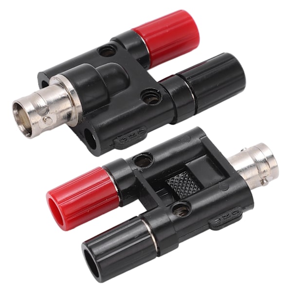 2st BNC hona till 4 mm dubbel banansocket bindande stolpe RF koaxial splitter adapterkontakt