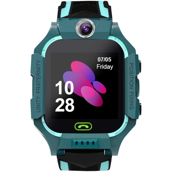 Q19 Kids Smart Watch Videochat Intelligente spill Fjernfotografering SOS Emergency Help Smart Watch, modell: Grønn