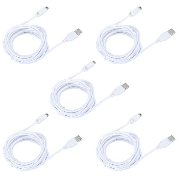 5 stk 3m USB-datakabel til WIIU-spilkonsol Opladningslinjekabel Spiltilbehør