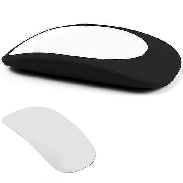 Sort elastisk silikonebeskyttelsesetui kompatibel med Apple Mouse 1 og 2 Black
