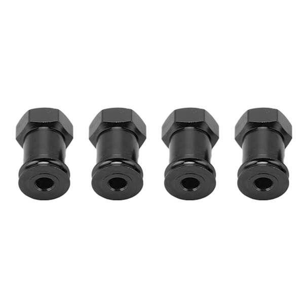 4 stk 12 mm RC Aluminium Hex Nav 15 mm Offset Forlængelse Hex Drive Adapter Koblinger til TRAXXAS MINI E REVO 1/16 RC Bil Sort