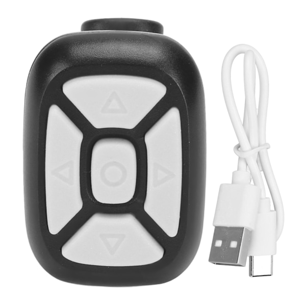 Bluetooth Fjernkontroll Sideskifter Mobiltelefon Bluetooth Ring Fjernkontroll for Iphone Smarttelefoner Tabletter Svart